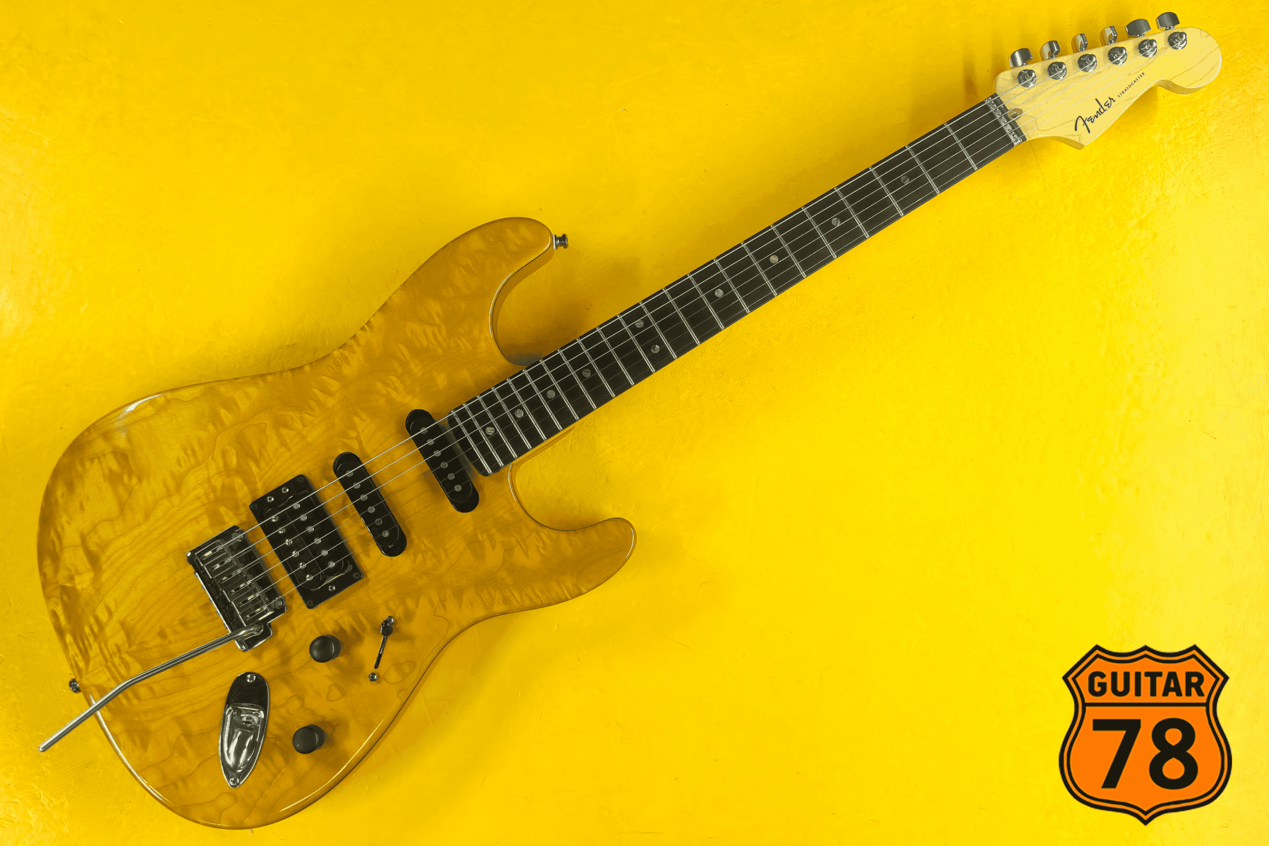 Fender American Deluxe Stratocaster QMT HSS Amber USA 2003